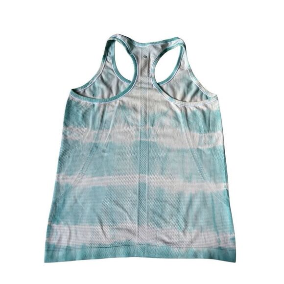 Lululemon Swiftly Tech Racerback Tank Top Sz 10 Tranquil Blue White Tie Dye - Picture 4 of 8